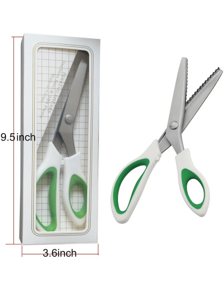 Tijeras de Pinking JISTL Verde 24.1 cm Acero Inoxidable