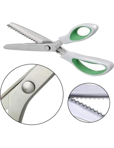 Tijeras de Pinking JISTL Verde 24.1 cm Acero Inoxidable