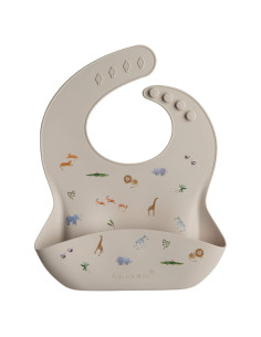 Babero de Silicona Impermeable Loulou Lollipop Selva Safari