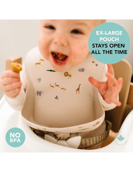 Babero de Silicona Impermeable Loulou Lollipop Selva Safari