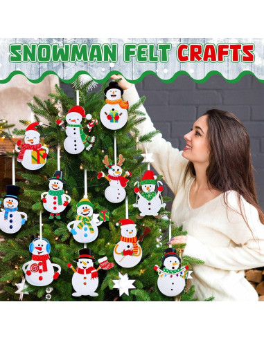 24 Kits de Manualidades de Fieltro Navideño FuWeave - Muñeco de Nieve