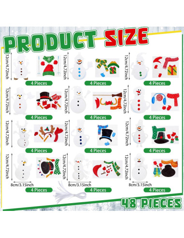 24 Kits de Manualidades de Fieltro Navideño FuWeave - Muñeco de Nieve