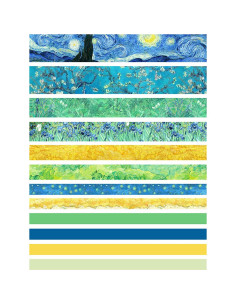 Juego de Washi Tape DAPUTOU 12 Rollos Noche Estrellada 3m 2