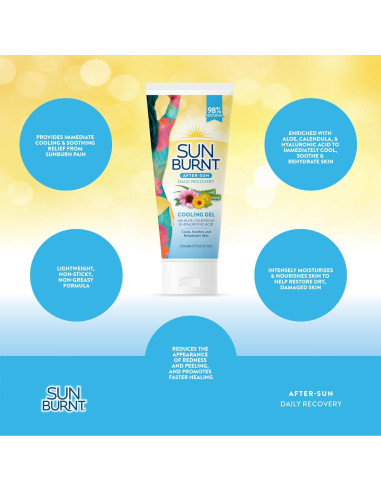 Gel de Aloe Vera Ultra Hidratante Sunburnt 170g - Alivio Quemaduras