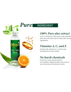 Spray de Aloe Vera Orgánico Allurials 340g - Hidrata Piel y Cabello 2