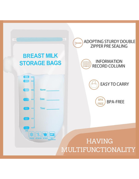 30 Bolsas de Almacenamiento de Leche Materna Libre de BPA