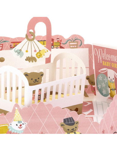 Tarjeta Pop Up Hallmark Baby Shower Niña Guardería 15.24x22.86cm