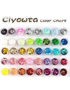 Set de Glitter Holográfico Ciyowta 40 Colores 300g para Manualidades 2