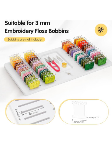 Organizador de Hilo de Bordado Krafetto con 52 Ranuras