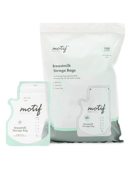 Bolsas de Almacenamiento de Leche Materna Motif Medical 170g - 100 Unidades