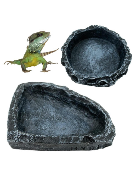 Paquete de 2 Platos para Reptiles CATENESS - Resina 8cm Paquete de 2 Platos para Reptiles CATENESS - Resina 8cm
