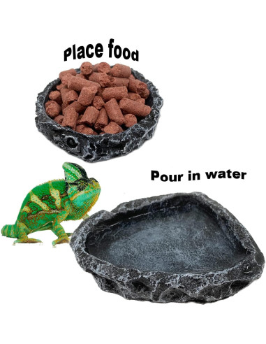 Paquete de 2 Platos para Reptiles CATENESS - Resina 8cm