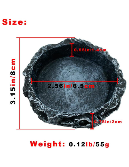 Paquete de 2 Platos para Reptiles CATENESS - Resina 8cm Paquete de 2 Platos para Reptiles CATENESS - Resina 8cm