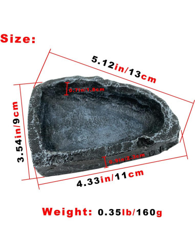 Paquete de 2 Platos para Reptiles CATENESS - Resina 8cm