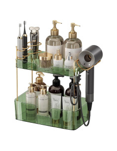Organizador de Encimera de Baño Shuang Qing 2 Niveles Verde