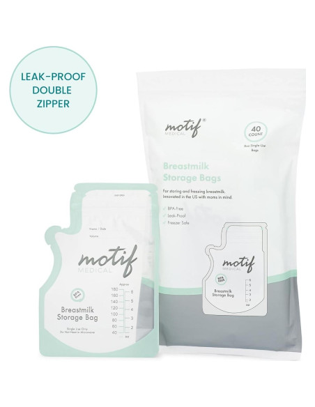 Bolsas de Almacenamiento de Leche Materna Motif Medical 170g - 100 Unidades