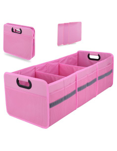 Organizador de Maletero Grande Homeve Plegable 3 Compartimentos Rosa