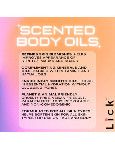 Aceite Corporal Hidratante Lick 118 ml Aroma Piña Natural