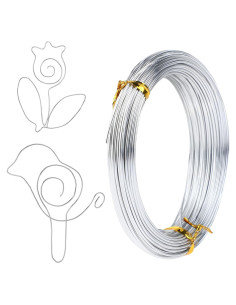 Alambre de Manualidades de Aluminio 1mm x 20m Giantree Plata
