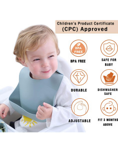 Conjunto de 2 Baberos de Silicona Moonkie Libres de BPA 2