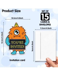 Paquete de 15 Tarjetas de Invitación RZHV para Cumpleaños 2
