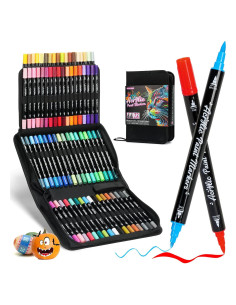 Marcadores de Pintura Acrílica Realcolor 72 Colores Doble Punta