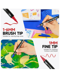 Marcadores de Pintura Acrílica Realcolor 72 Colores Doble Punta 2