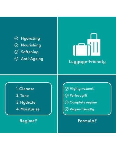 Conjunto de Cuidado de la Piel Q+A - 4 Pasos Hidratantes Vegano