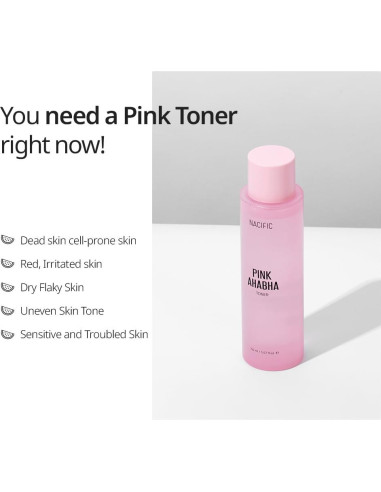 Set de Cuidado Facial NACIFIC Pink AhaBha 150ml, 50ml, 50ml