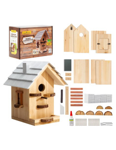 Kit Casa para Aves de Madera CEDAR ALPHA - DIY 7 Piezas
