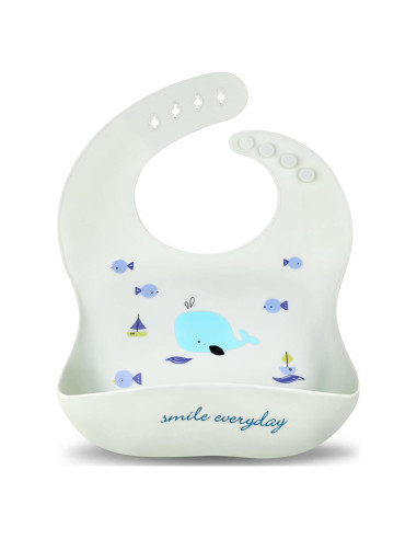 Babero de Silicona Accmor Ballena Impermeable para Bebés