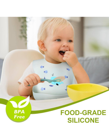 Babero de Silicona Accmor Ballena Impermeable para Bebés