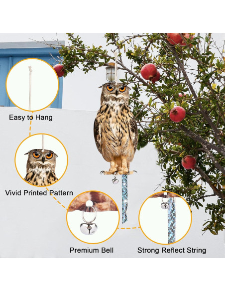 Búhos Espantapájaros Kungfu Mall - Paquete de 3 Unidades