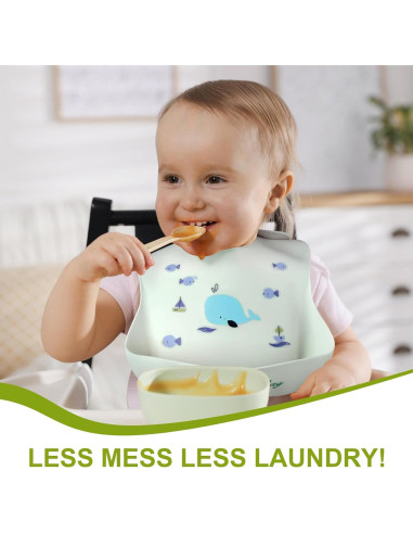 Babero de Silicona Accmor Ballena Impermeable para Bebés