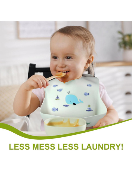 Babero de Silicona Accmor Ballena Impermeable para Bebés