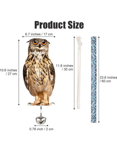 Búhos Espantapájaros Kungfu Mall - Paquete de 3 Unidades