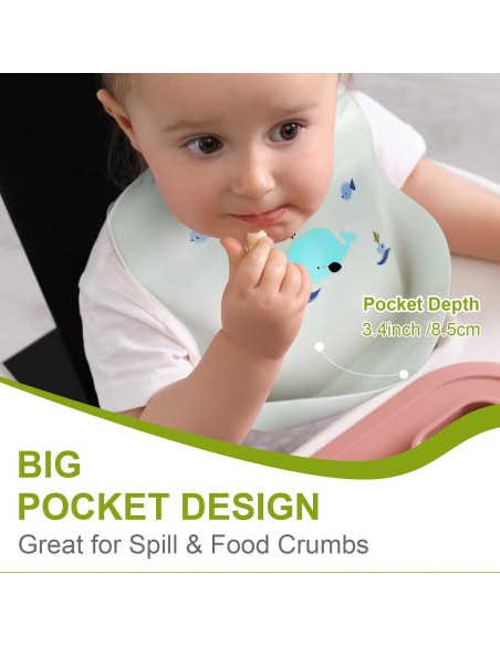 Babero de Silicona Accmor Ballena Impermeable para Bebés