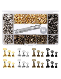 Kit de Remaches de Cuero EuTengHao 484 Piezas 4 Colores