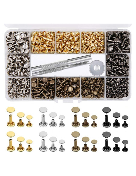 Kit de Remaches de Cuero EuTengHao 484 Piezas 4 Colores