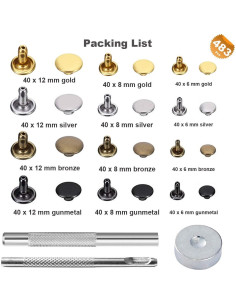 Kit de Remaches de Cuero EuTengHao 484 Piezas 4 Colores 2