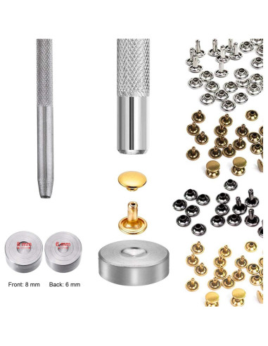 Kit de Remaches de Cuero EuTengHao 484 Piezas 4 Colores