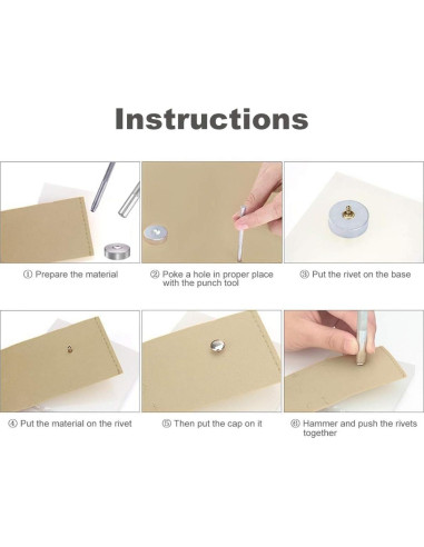 Kit de Remaches de Cuero EuTengHao 484 Piezas 4 Colores