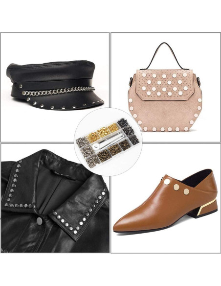 Kit de Remaches de Cuero EuTengHao 484 Piezas 4 Colores