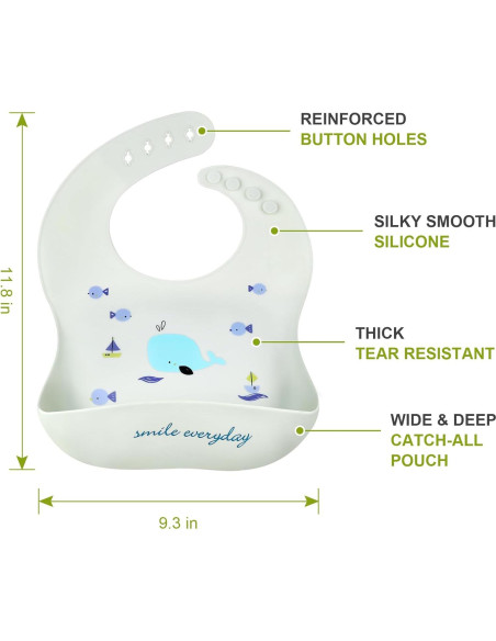 Babero de Silicona Accmor Ballena Impermeable para Bebés