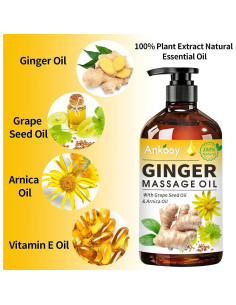 Paquete de 3 Aceites de Masaje ANKOOY Jengibre 100% Natural 2