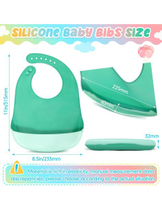 Baberos de Silicona Mepase Impermeables 12 Colores Ajustables 2