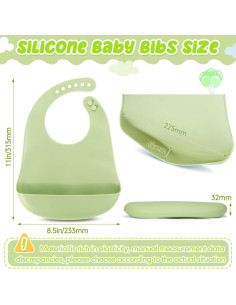 Baberos de Silicona Tioncy 24 Pcs Ajustables Impermeables 2