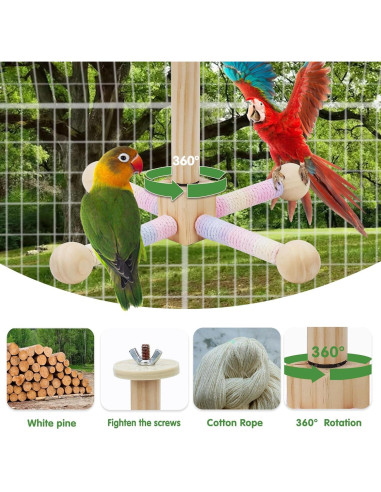 Juguetes para Periquitos 4 Pcs - Accesorios de Madera Limxfree