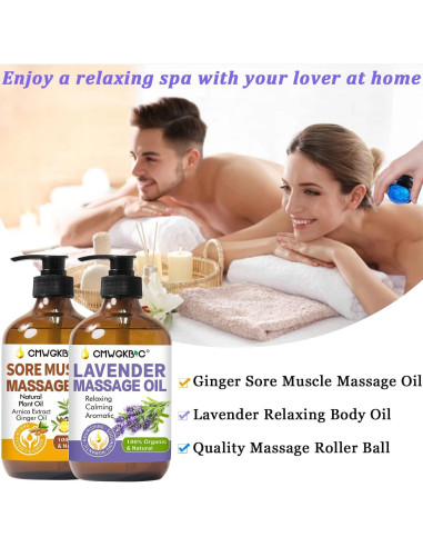 Set de Aceite de Masaje Jengibre y Lavanda - 3 Piezas