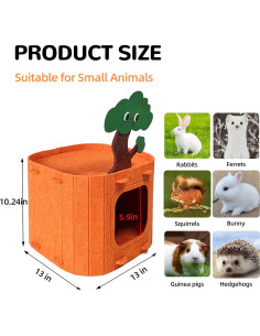 Escondite y Cama para Conejos Acsist, Tocón de Árbol 33x33 cm 2